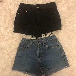 2 FOR 1 High-Waisted Denim Shorts